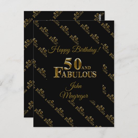 50歳の誕生日 ポストカード (正面/裏面)