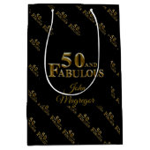 50歳の誕生日 ミディアムペーパーバッグ (正面)