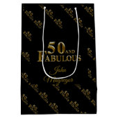 50歳の誕生日 ミディアムペーパーバッグ (裏面)