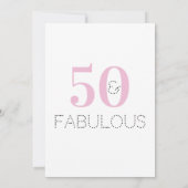 50歳の誕生日　モダンなピンクパーティー招待状 招待状 (裏面)