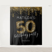50歳の誕生日 レパード柄 フォトバックドロップ タペストリー (正面)
