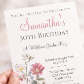 50歳の誕生日 ワイルドフラワーガーデンパーティー 招待状