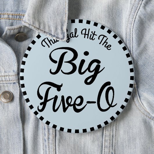 50歳の誕生日-ヴィンテージのスタイル 缶バッジ (インサイチュ)