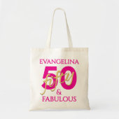 50歳の誕生日 名前入り 50歳 おめでとう トートバッグ (正面)
