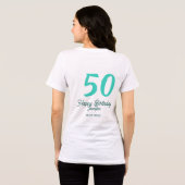 50歳の誕生日 名前 日付 年号 グリーン パステル ボールド トライブレンドTシャツ (裏面全面)