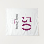 50歳の誕生日 名前 日付 年間 Mauve テンプレート タペストリー (正面(横))