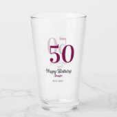 50歳の誕生日 名前 日付 年 テンプレート マーブル タンブラーグラス (裏面)