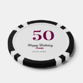 50歳の誕生日 名前 日付 年 テンプレート マーブル ポーカーチップ (シングル)