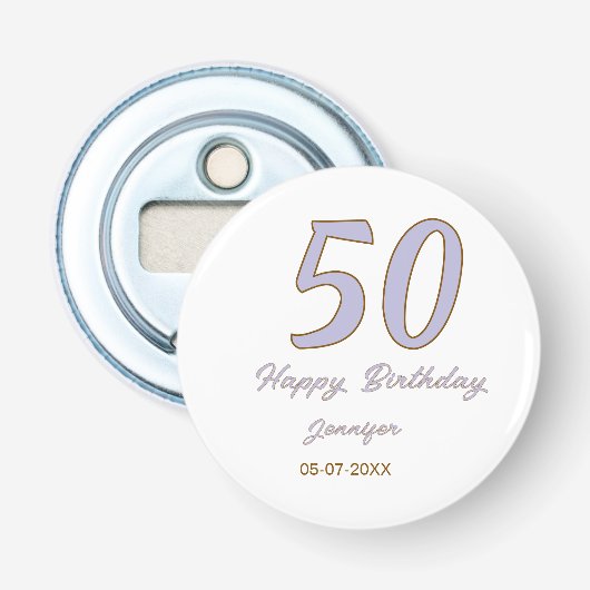 50歳の誕生日 名前 日付 年 紫色 ブラウン モード 栓抜き (正面)