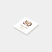 50歳の誕生日 名前 日付 年 金色 花柄 太字 ポストイット (アングル)