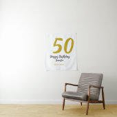 50歳の誕生日 名前 日付 年 黒 テンプレート 追加 タペストリー (インサイチュ)