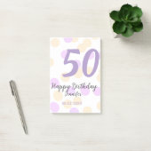 50歳の誕生日 名前 日付 紫 オレンジ ドット ポストイット (オフィス)