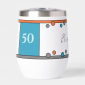 50歳の誕生日 名前 青 オレンジ (正面)