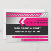 50歳の誕生日 女性の衝撃的なテレビニュースパーティー 招待状 (裏面)