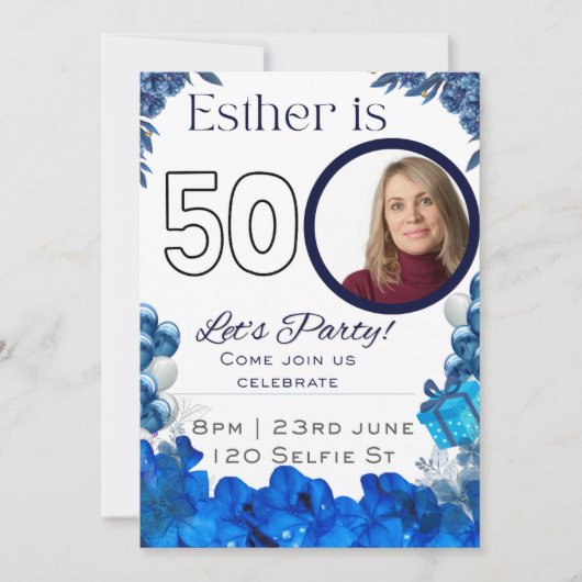 50歳の誕生日 招待状 (正面)