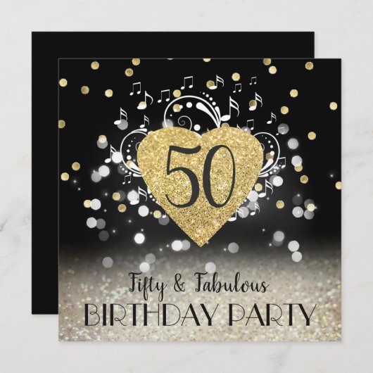 50歳の誕生日 招待状 (正面/裏面)