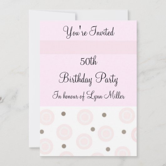 50歳の誕生日 招待状 (正面)