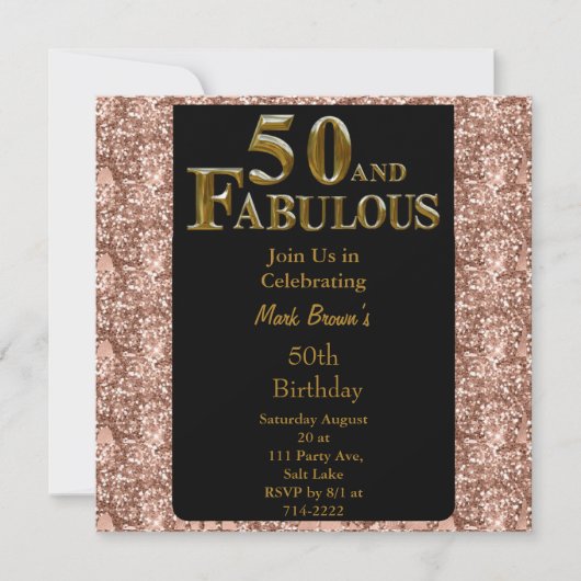 50歳の誕生日 招待状 (正面)