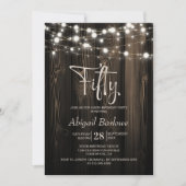 50歳の誕生日 木製パーティー 招待状 (正面)