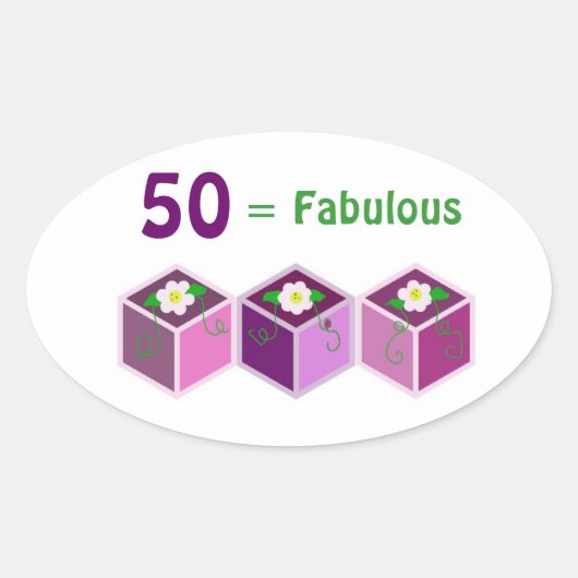 50歳の誕生日 楕円形シール (正面)