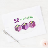 50歳の誕生日 楕円形シール (封筒)