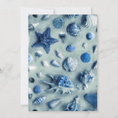 50歳の誕生日　海岸の貝殻　青 招待状 (裏面)