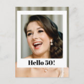 50歳の誕生日 現代の写真サプライズ ポストカード (正面)