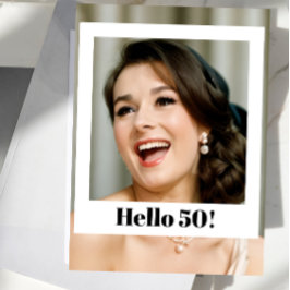 50歳の誕生日 現代の写真サプライズ ポストカード