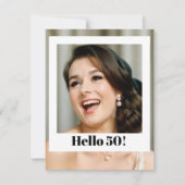 50歳の誕生日 現代の写真サプライズ 招待状 (正面)