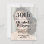 50歳の誕生日 現代の写真サプライズ 招待状 (裏面)