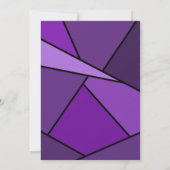 50歳の誕生日 現代的な紫の幾何学的な形 招待状 (裏面)