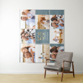 50歳の誕生日 現代的な黒と金の写真コラージュ タペストリー (インサイチュ)