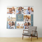 50歳の誕生日 現代的な黒と金の写真コラージュ タペストリー (インサイチュ(横))