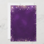 50歳の誕生日 紫のローズゴールド 招待状 (裏面)