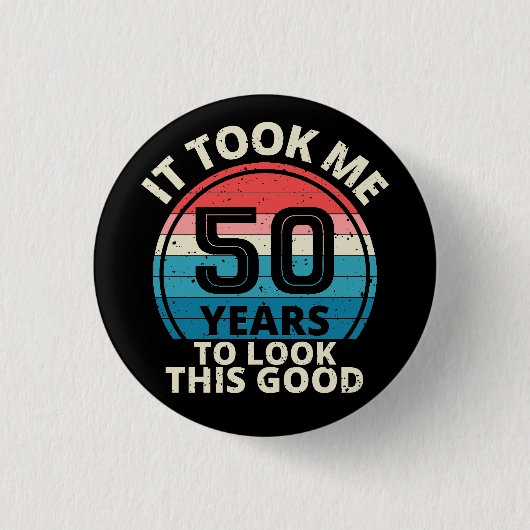 50歳の誕生日 缶バッジ (正面)
