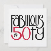 50歳の誕生日 赤い招待状 招待状 (裏面)