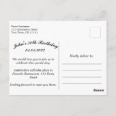 50歳の誕生日 銀色の豪華な招待状またはメッセージカード ポストカード (裏面)