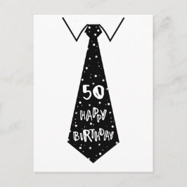50歳の誕生日 面白い誕生日カード ネクタイ ポストカード