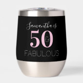 50歳の誕生日 黒とピンクの名入れ (正面)