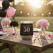 50歳の誕生日 黒とピンクの名入れ