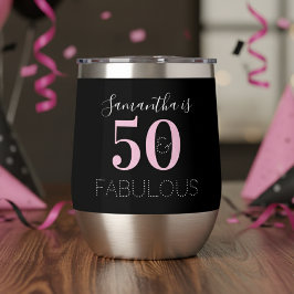 50歳の誕生日 黒とピンクの名入れ