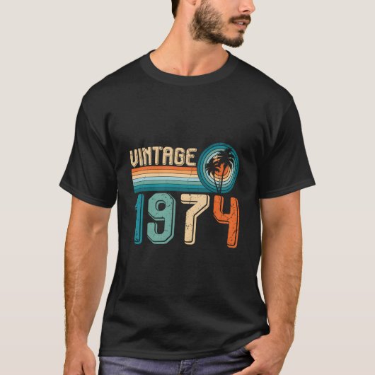 50歳の誕生日 1974年生まれ Tシャツ (正面)