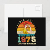 50歳の誕生日 1975 ヴィンテージ 50歳の誕生日 女性 ポストカード (正面/裏面)