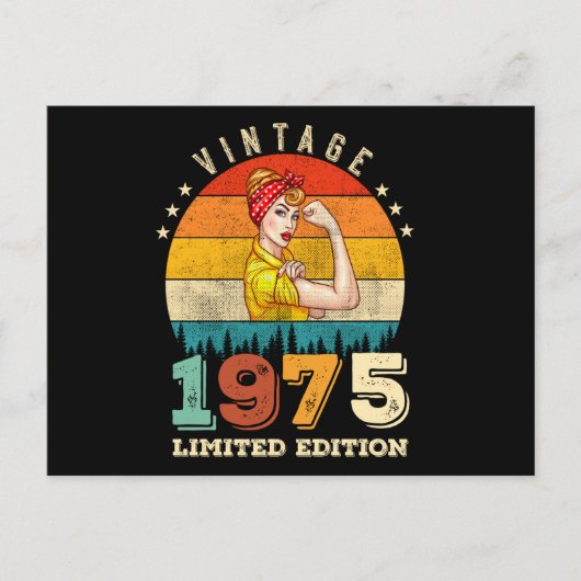 50歳の誕生日 1975 ヴィンテージ 50歳の誕生日 女性 ポストカード (正面)