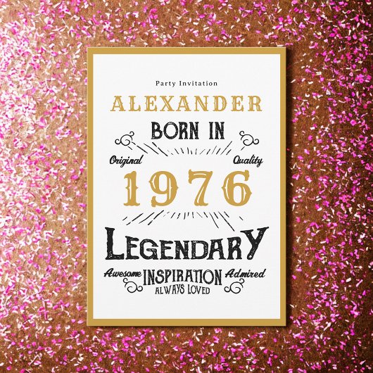 50歳の誕生日 1976年生まれ ホワイトゴールドの伝説 招待状