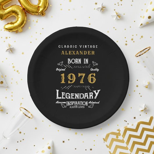 50歳の誕生日 1976年 レジェンダリーレトロ ペーパープレート