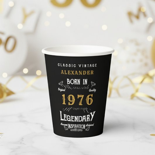 50歳の誕生日 1976年 レジェンダリーレトロ 紙コップ