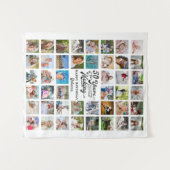 50歳の誕生日 44枚の写真コラージュパーティーの背景 タペストリー (正面(横))