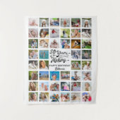 50歳の誕生日 44枚の写真コラージュパーティーの背景 タペストリー (正面)