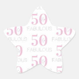50歳の誕生日 50才って素敵 ピンクの模様 星シール